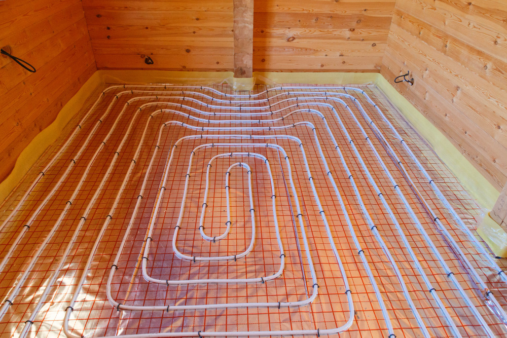 underfloor surface heating pipes low temperature heating concept